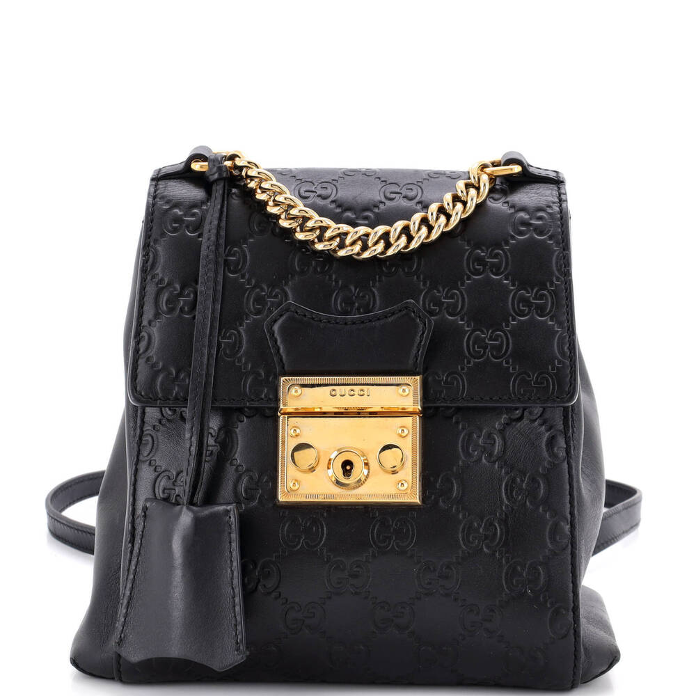 Gucci Mini Padlock Backpack Guccissima Leather
